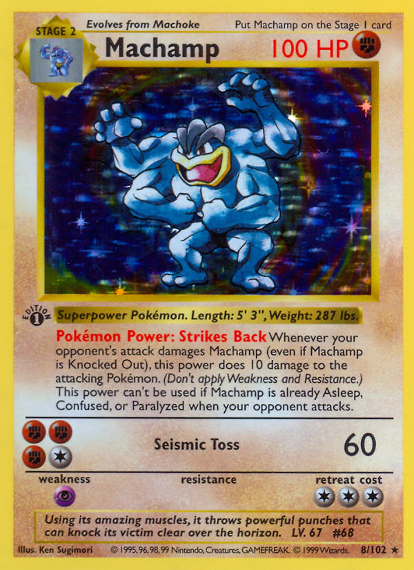 Machamp 8/102 Rare Holo | Base | Pokemon Card