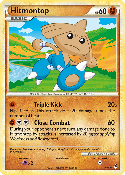 Hitmontop 8/95 Rare Holo | Call of Legends | Pokemon Card