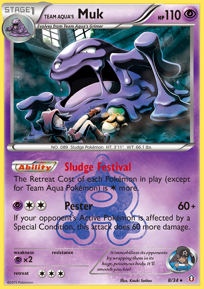 Team Aqua's Muk 8/34 Rare Holo | Double Crisis | Pokemon Card