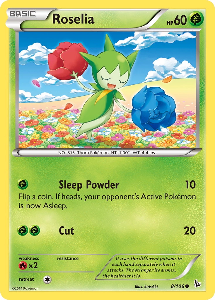 Roselia 8/106 Common | Flashfire | Pokemon Card
