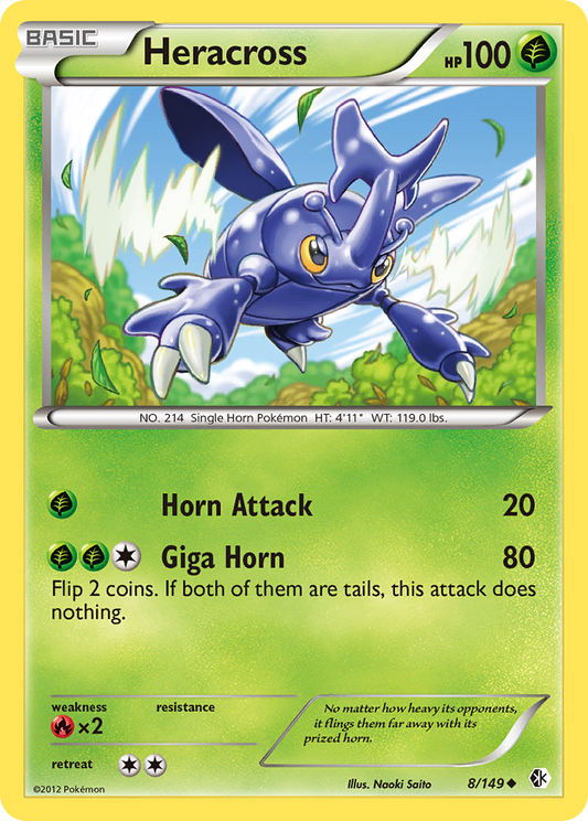 Heracross 8/149 Uncommon | Boundaries Crossed | Pokemon Card