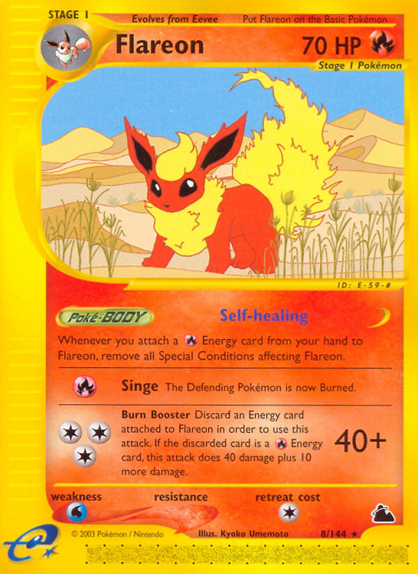 Flareon 8/144 Rare | Skyridge | Pokemon Card
