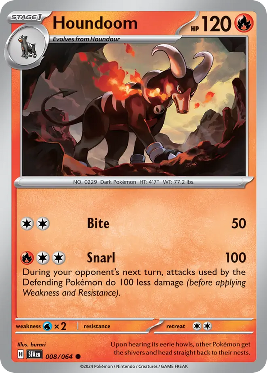 Houndoom 8/64 Common | Shrouded Fable | Pokemon Card