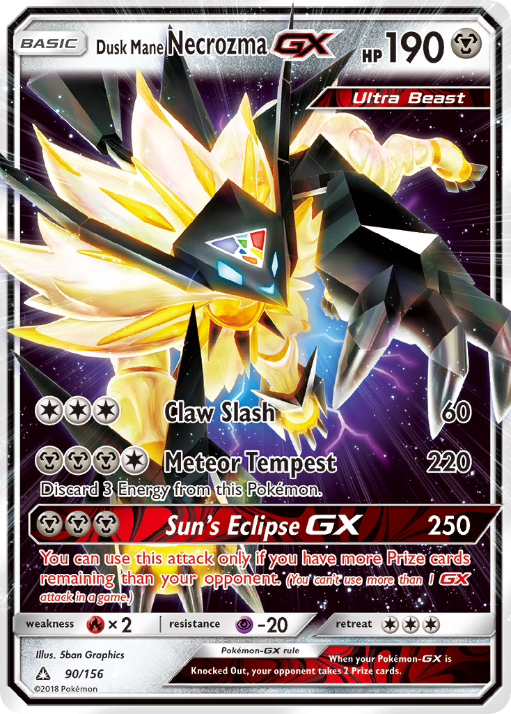 Dusk Mane Necrozma-GX 90/156 Rare Holo GX | Ultra Prism | Pokemon Card