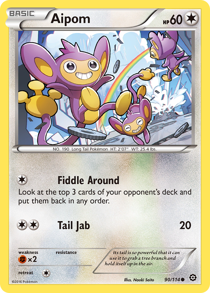 aipom pokemon card 078/094 Me02: Phantasmal Flames Reverse Colorless Colorless Imitate Draw cards until you have the same number of cards in your hand as your opponent Buy Aipom 90/114 Common |