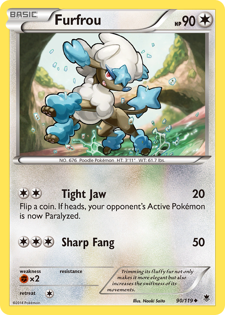 Furfrou 90/119 Uncommon | Phantom Forces | Pokemon Card