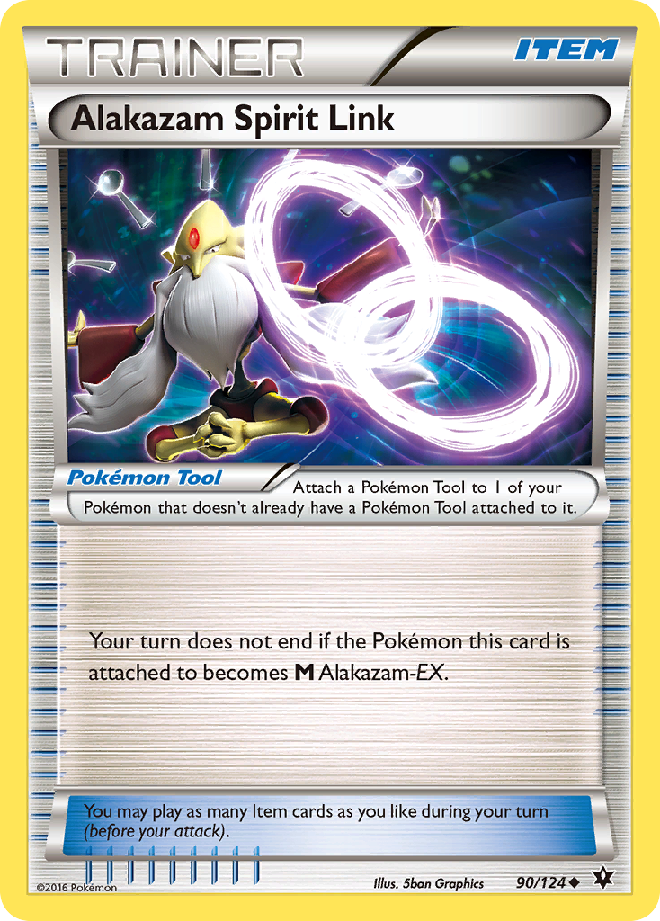Alakazam Spirit Link 90/124 Uncommon | Fates Collide | Pokemon Card