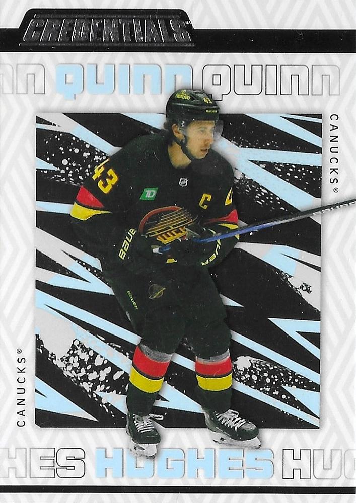 Quinn Hughes #91 Vancouver Canucks | 2023-24 Upper Deck Credentials | NHL Trading Card