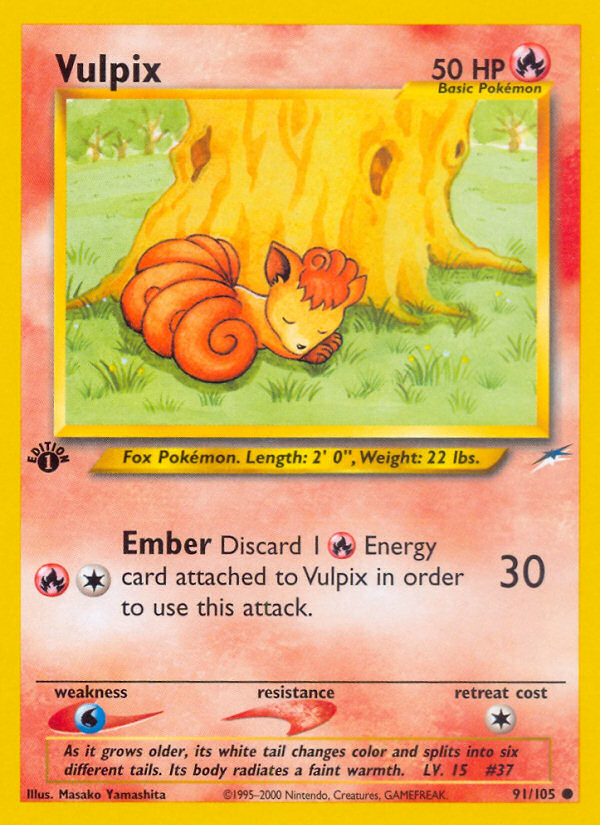 Vulpix 91/105 Common | Neo Destiny | Pokemon Card