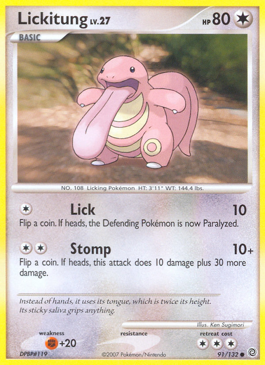 Lickitung 91/132 Common | Secret Wonders | Pokemon Card