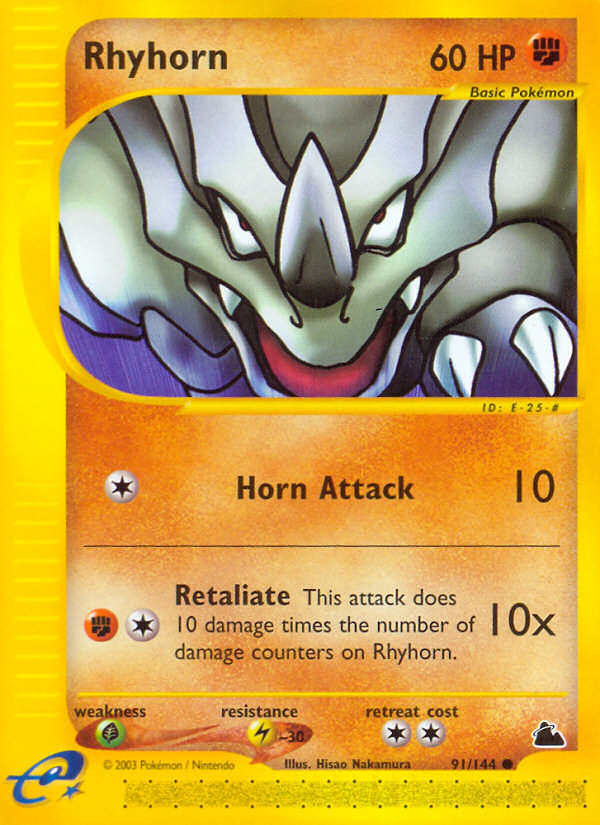 Rhyhorn 91/144 Common | Skyridge | Pokemon Card
