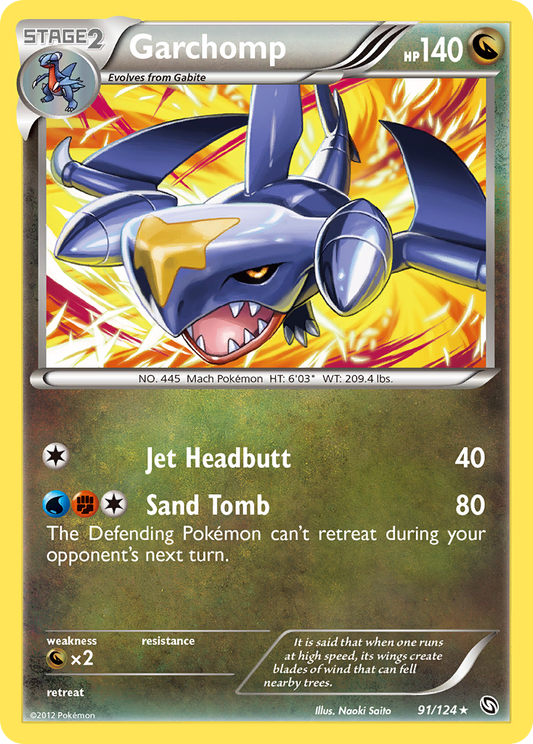 Garchomp 91/124 Rare | Dragons Exalted | Pokemon Card