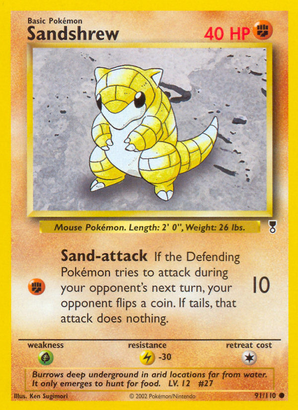 Sandshrew 91/110 Common | Legendary Collection | Pokemon Card