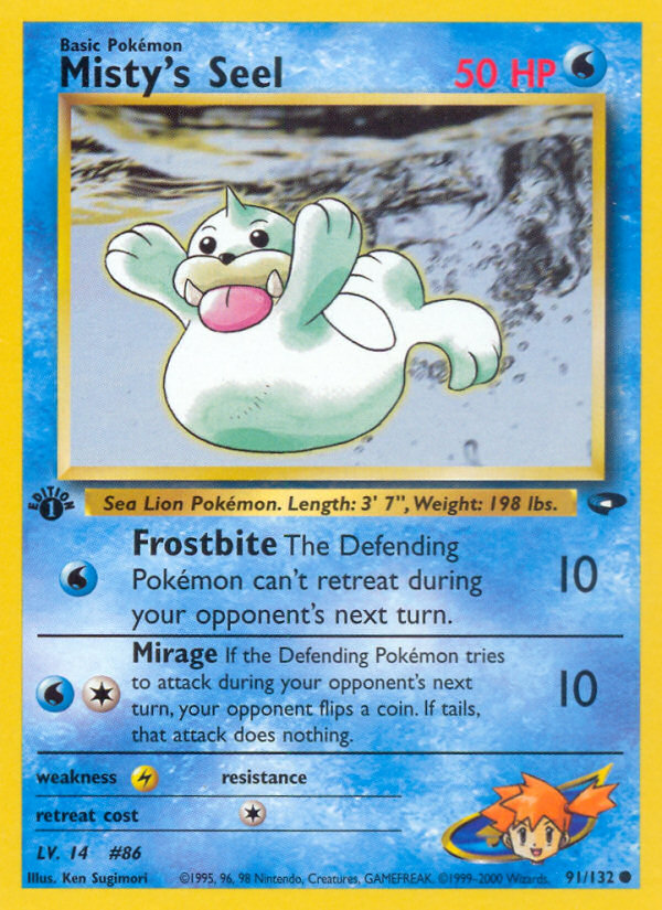 Misty's Seel 91/132 Common | Gym Challenge | Pokemon Card
