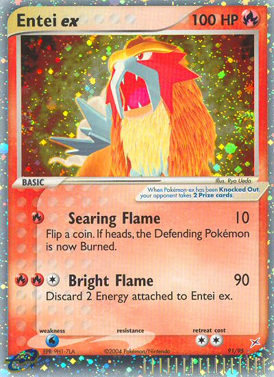 Entei ex 91/95 Rare Holo EX | Team Magma vs Team Aqua | Pokemon Card