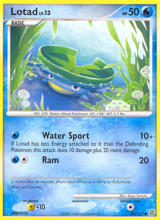 Lotad 92/132 Common | Secret Wonders | Pokemon Card