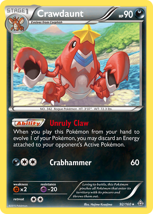 Crawdaunt 92/160 Rare Holo | Primal Clash | Pokemon Card