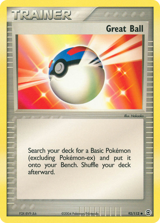 Great Ball 92/112 Uncommon | FireRed & LeafGreen | Pokemon Card