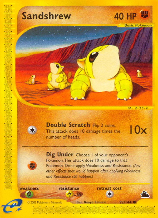 Sandshrew 92/144 Common | Skyridge | Pokemon Card