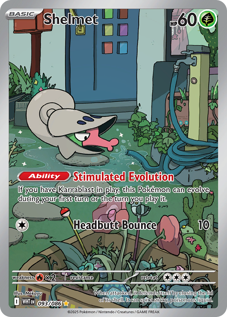 Shelmet 93/86 Illustration Rare | White Flare | Pokemon Card