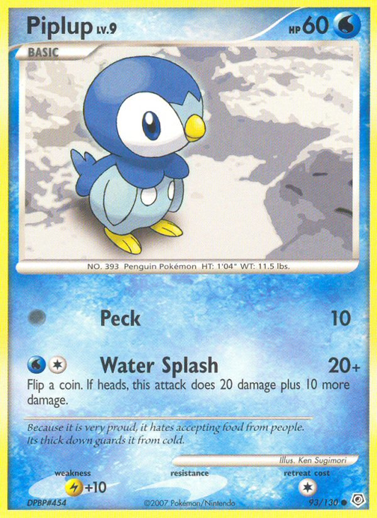 Piplup 93/130 Common | Diamond & Pearl | Pokemon Card