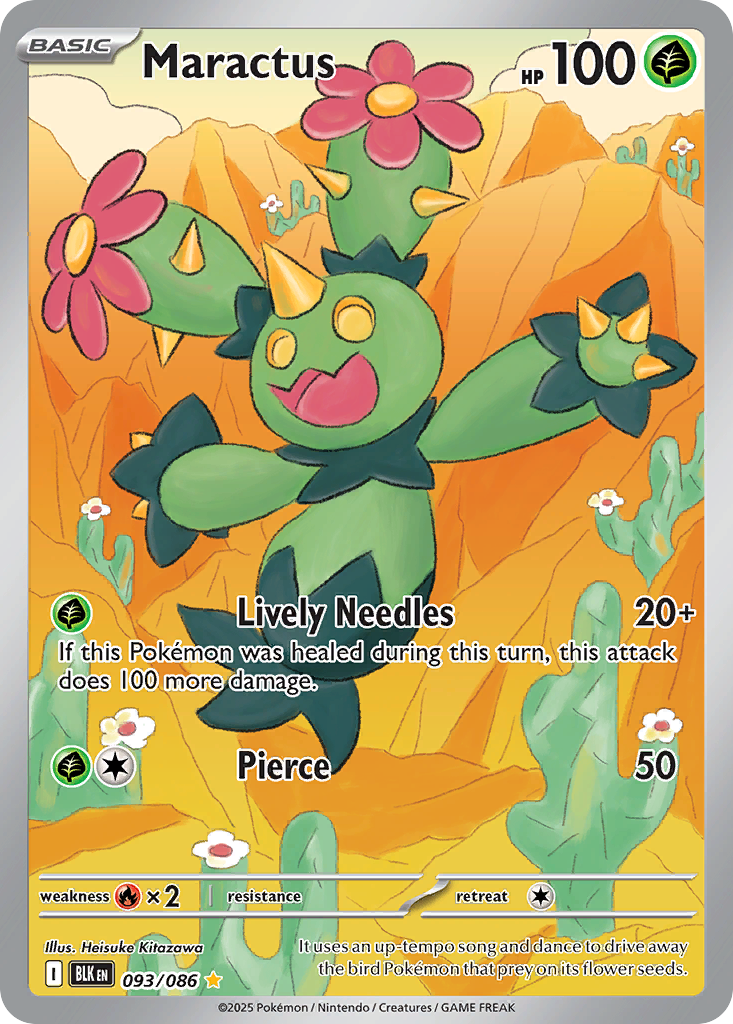 Maractus 93/86 Illustration Rare | Black Bolt | Pokemon Card