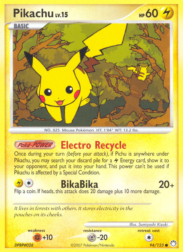 Pikachu 94/123 Common | Mysterious Treasures | Pokemon Card