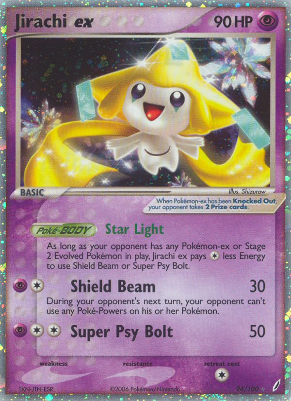 Jirachi ex 94/100 Rare Holo EX | Crystal Guardians | Pokemon Card