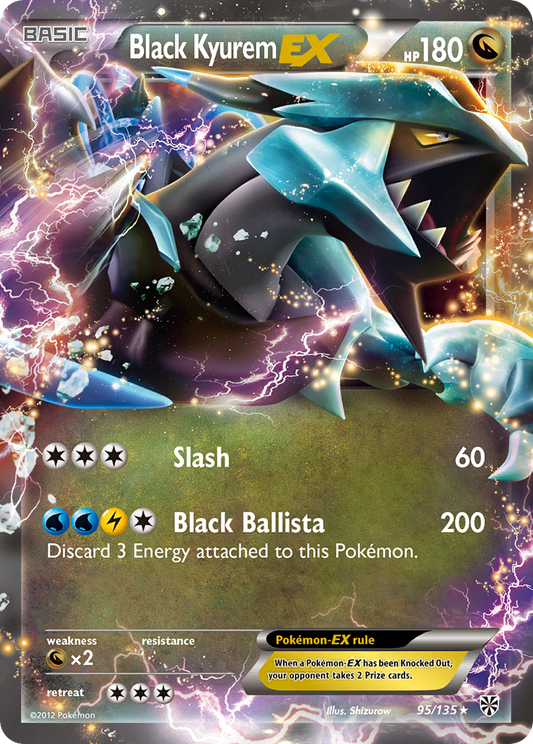 Black Kyurem-EX 95/135 Rare Holo EX | Plasma Storm | Pokemon Card