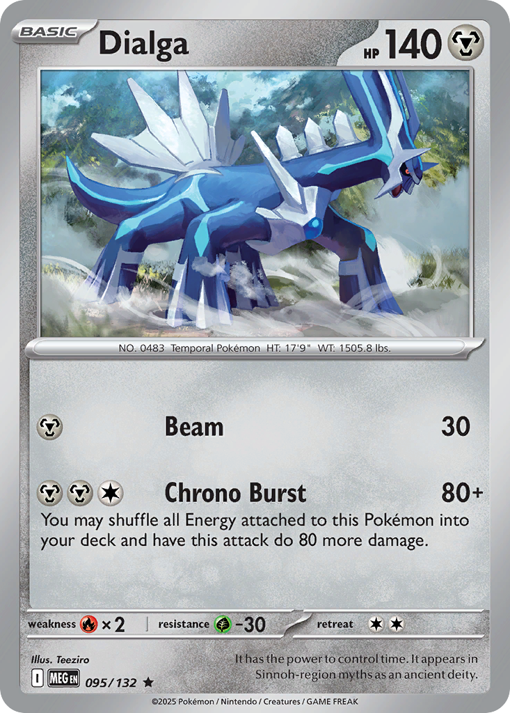 Dialga 95/132 Rare Holo | Mega Evolution | Pokemon Card