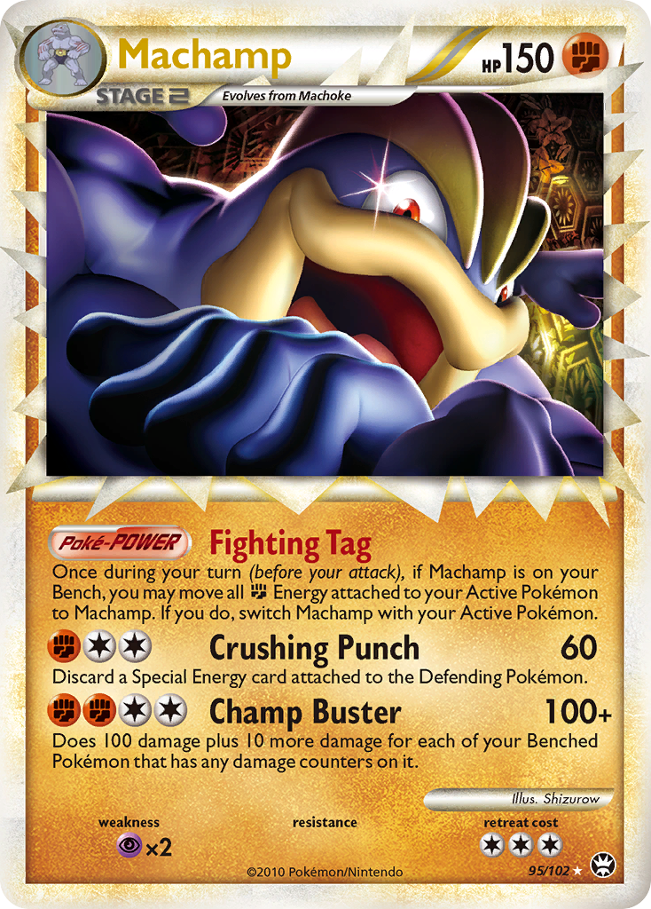 Machamp 95/102 Rare Prime | HS—Triumphant | Pokemon Card