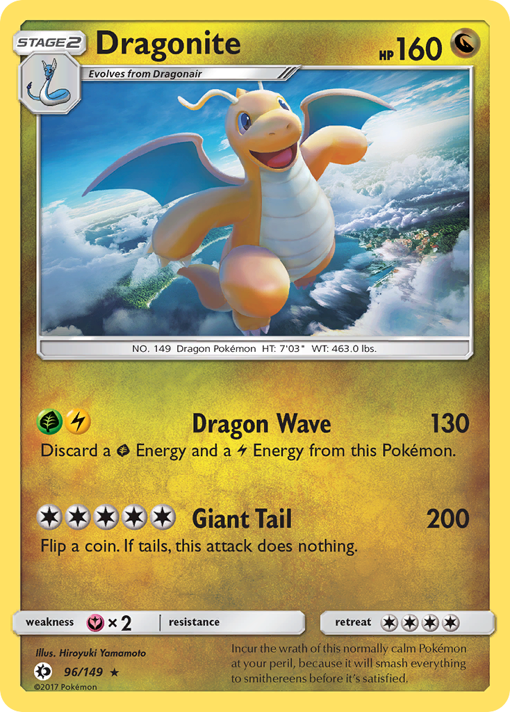 Dragonite 96/149 Rare Holo | Sun & Moon | Pokemon Card