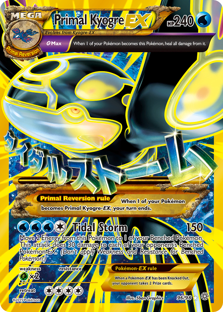 Primal Kyogre-EX 96/98 Rare Secret | Ancient Origins | Pokemon Card