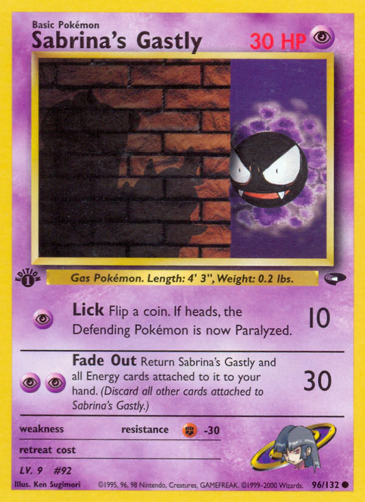 Sabrina's Gastly 96/132 Common | Gym Challenge | Pokemon Card