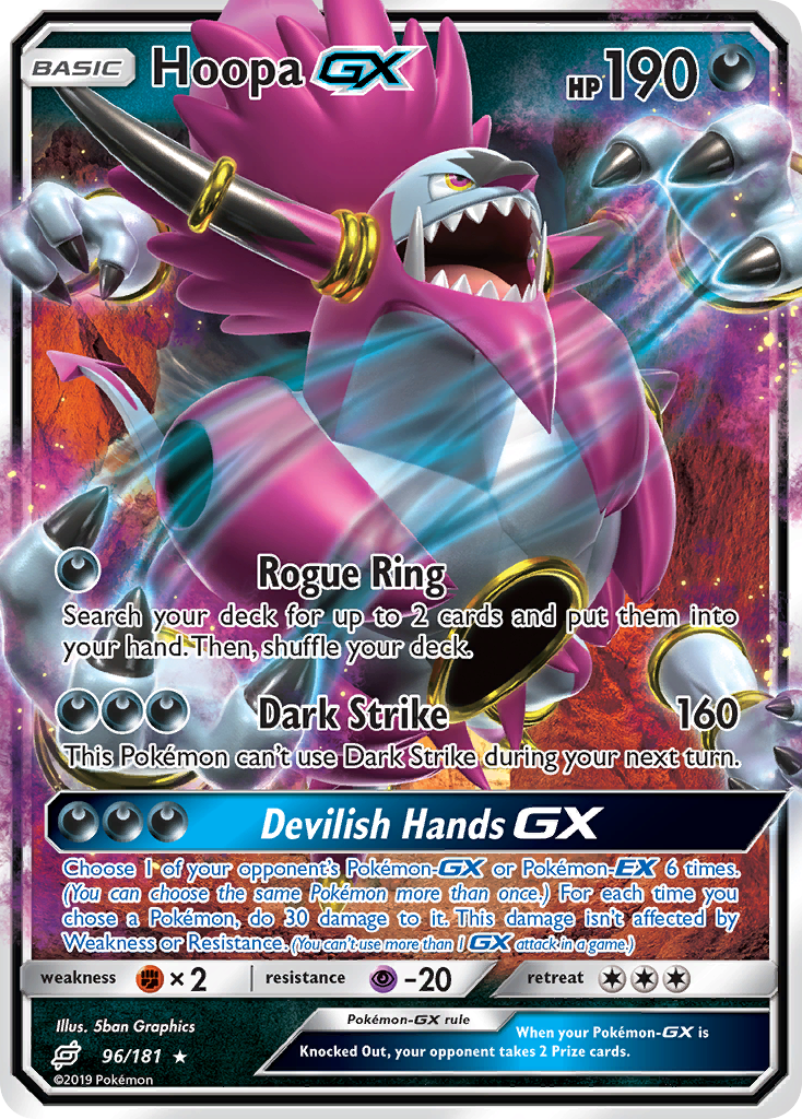 Hoopa-GX 96/181 Rare Holo GX | Team Up | Pokemon Card