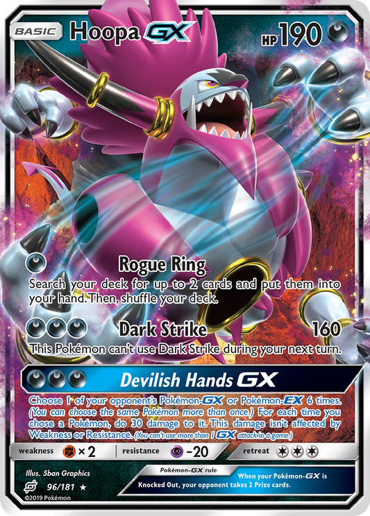 Hoopa-GX 96/181 Rare Holo GX | Team Up | Pokemon Card