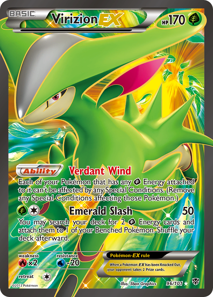 Virizion-EX 96/101 Rare Ultra | Plasma Blast | Pokemon Card