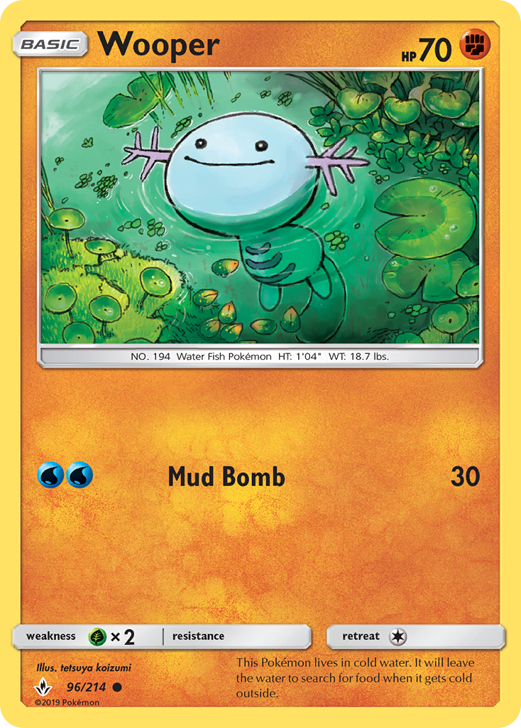 Wooper 96/214 Common | Unbroken Bonds | Pokemon Card