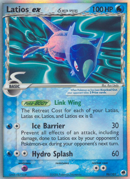 Latios ex δ 96/101 Rare Holo EX | Dragon Frontiers | Pokemon Card