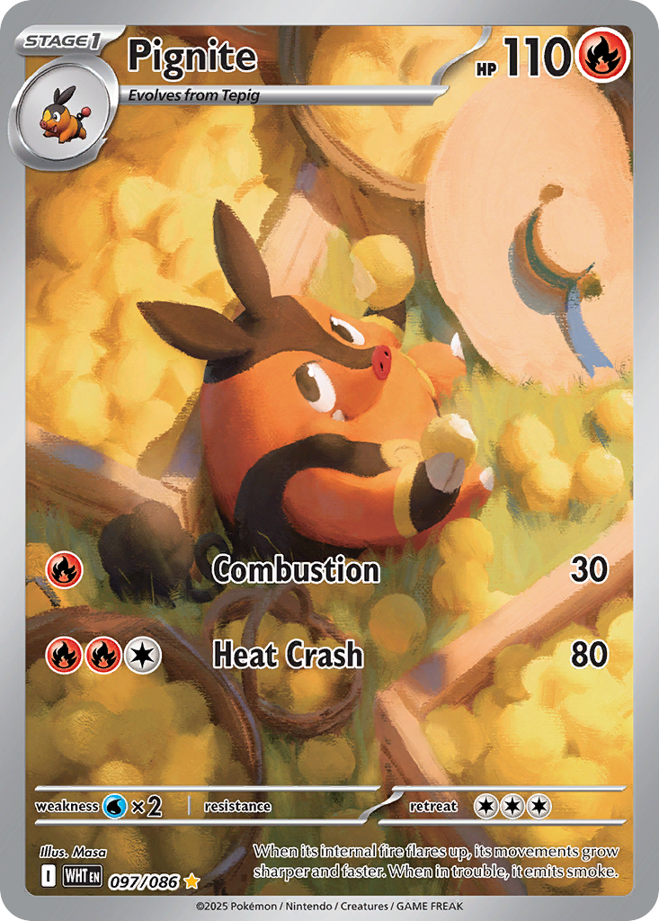 Pignite 97/86 Illustration Rare | White Flare | Pokemon Card