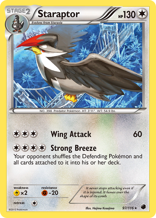 Staraptor 97/116 Rare | Plasma Freeze | Pokemon Card