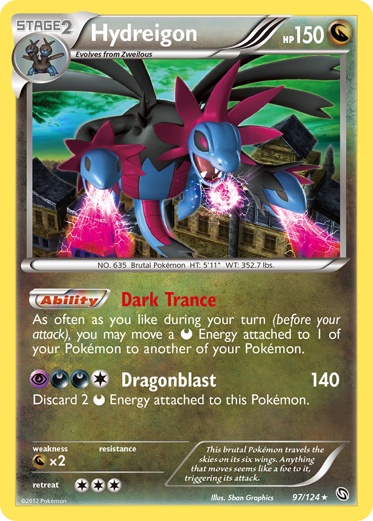 Hydreigon 97/124 Rare Holo | Dragons Exalted | Pokemon Card