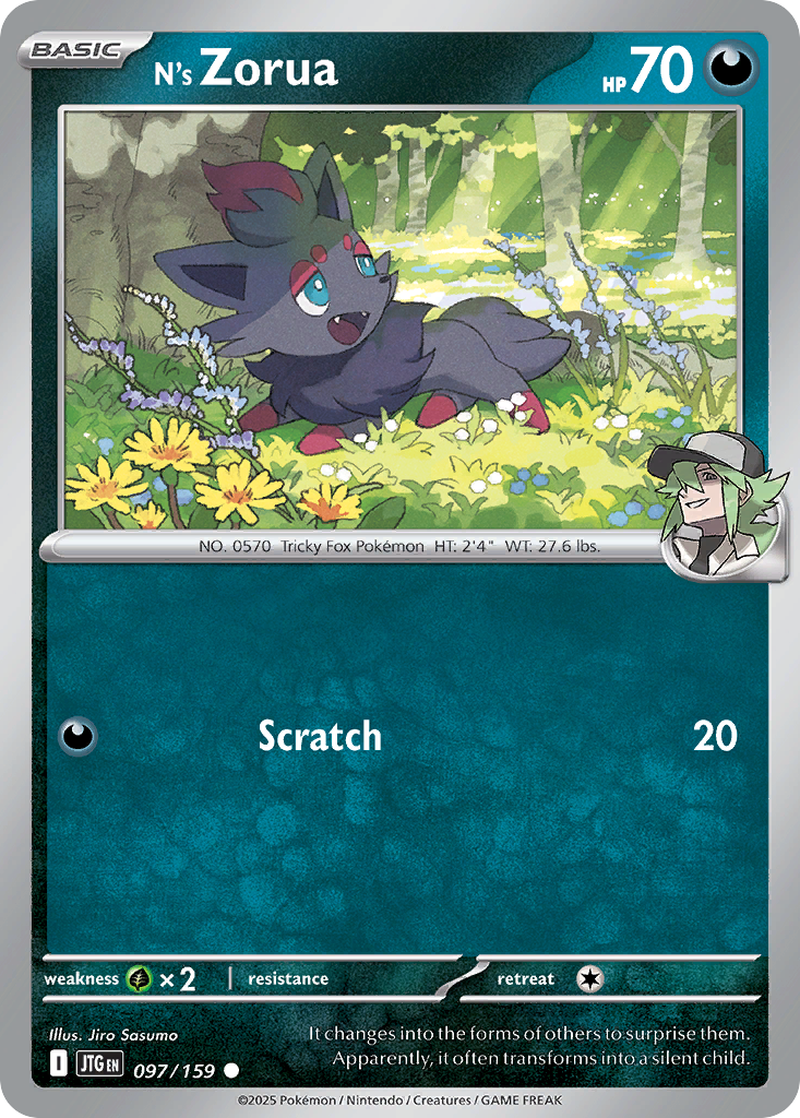 N's Zorua 97/159 Common | Journey Together | Pokemon Card