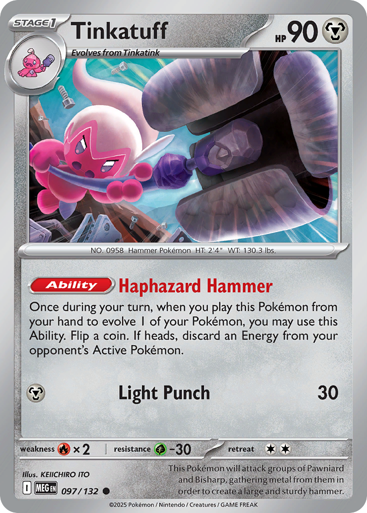 Tinkatuff 97/132 Common | Mega Evolution | Pokemon Card
