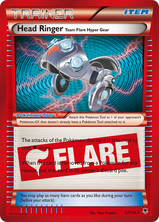 Head Ringer Team Flare Hyper Gear 97/119 Rare Holo | Phantom Forces | Pokemon Card