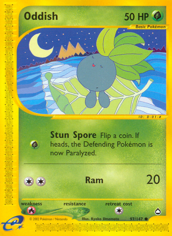 Oddish 97/147 Common | Aquapolis | Pokemon Card
