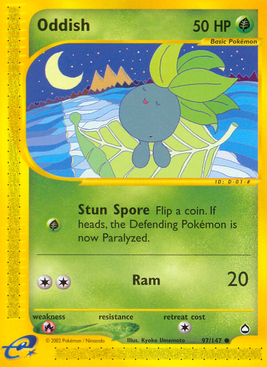 Oddish 97/147 Common | Aquapolis | Pokemon Card