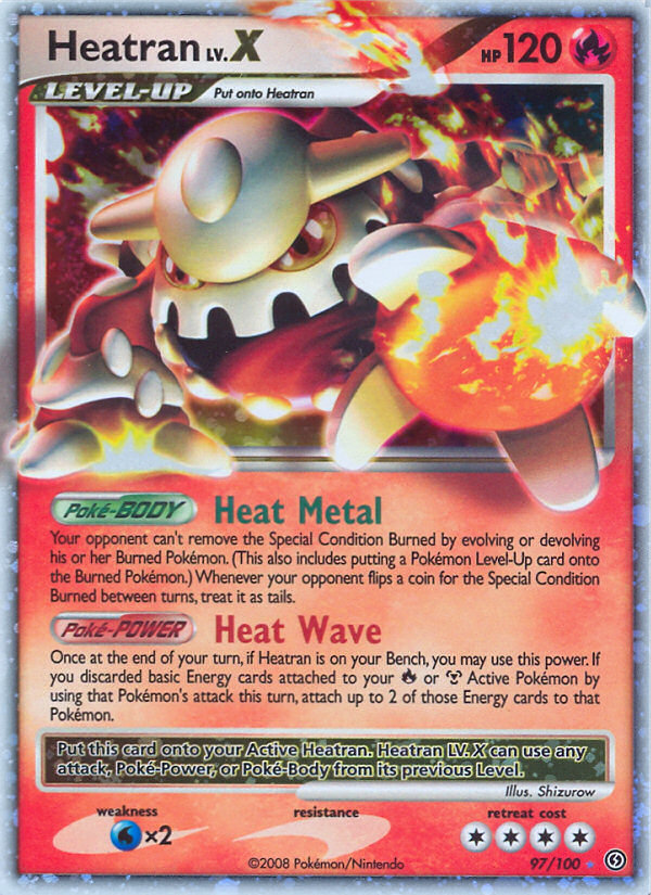 Heatran LV.X 97/100 Rare Holo LV.X | Stormfront | Pokemon Card