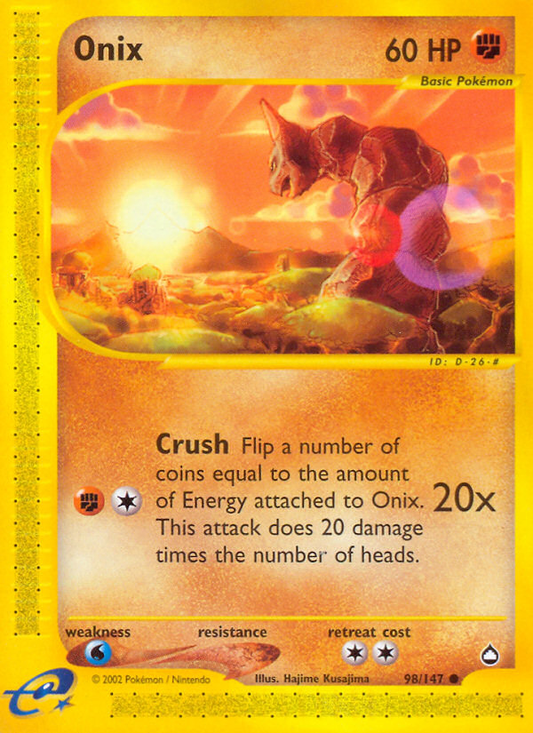 Onix 98/147 Common | Aquapolis | Pokemon Card