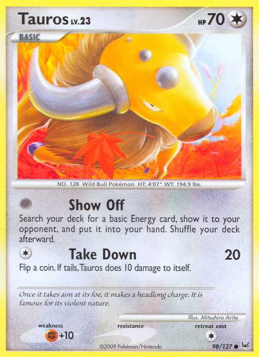 Tauros 98/127 Common | Platinum | Pokemon Card